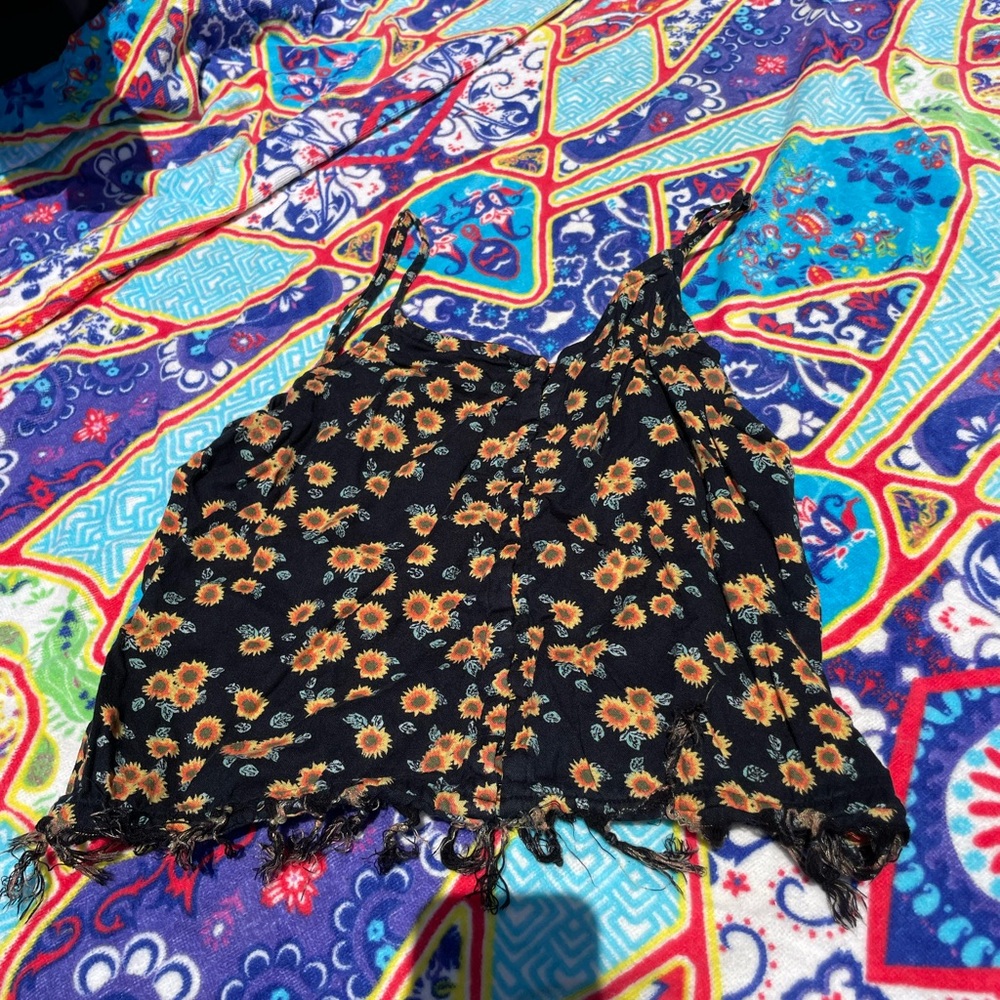 O’Neil sunflower fringe top.